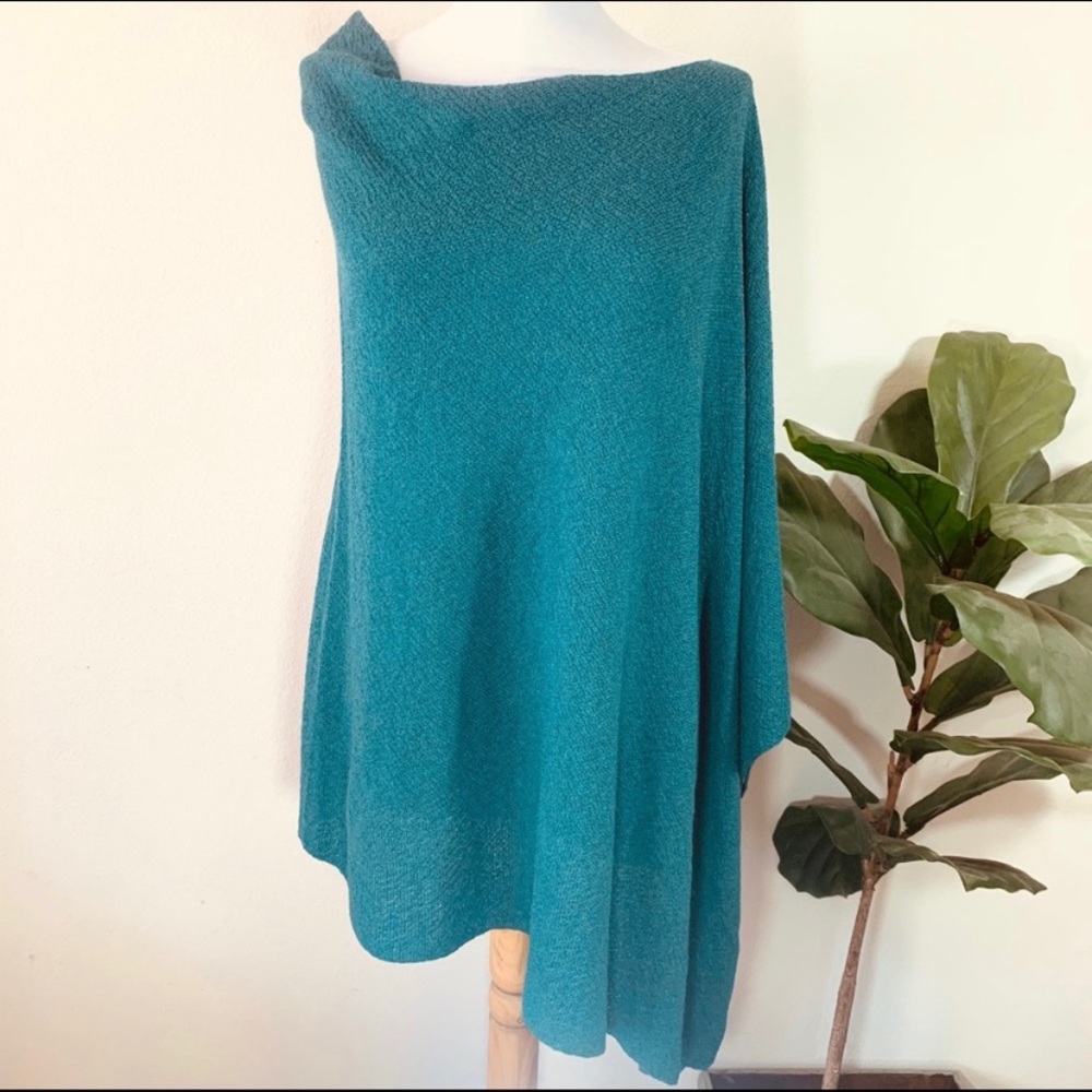 EILEEN FISHER | Wool Poncho Dark Green
